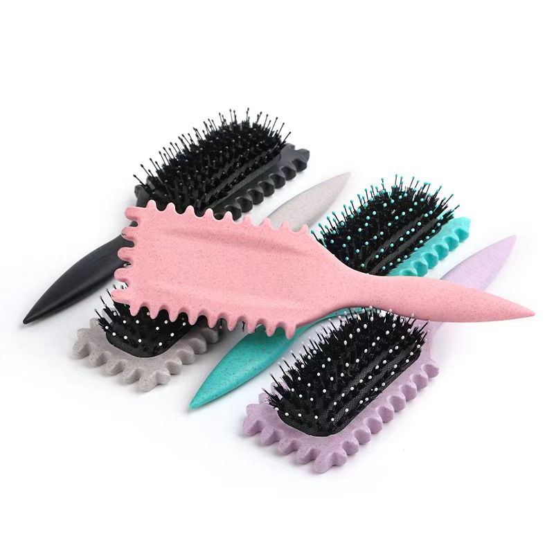 Production Factory New Serrated Comb Styling Hair Comb Wheat Straw Massage Bouncing Comb Popular Curling Comb in Stock