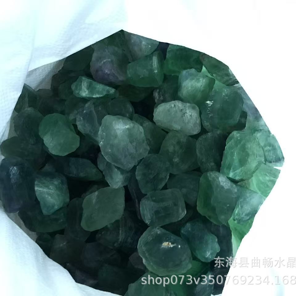 Factory wholesale green fluorite raw stone aromatherapy stone expansion stone bonsai decorative ornaments crystal gravel