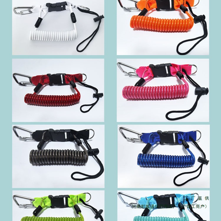 Diving Camera Anti-Lost Rope Stainless Steel Spring Rope Gopro Sports Camera Lanyard Flashlight Lost Rope
