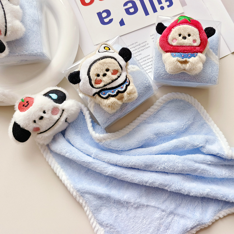 Мультяшное полотенце щенка в подарочной коробке висячее детское квадратное полотенце подарок на свадьбу на полнолуние подарок для детского сада