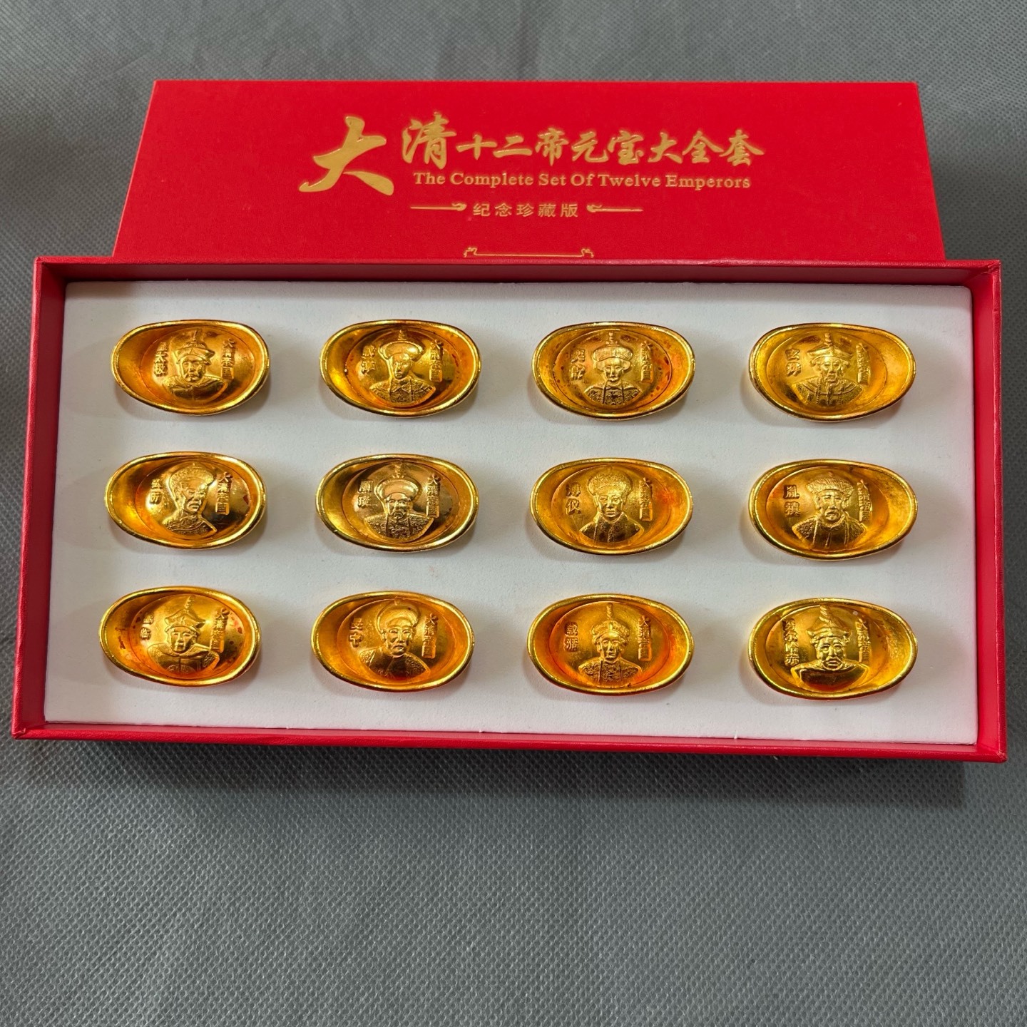 Wholesale Antique Pure Copper Ingot Ingot Twelve Emperor Ingot Set Boxed Antique Collection Crafts Ornaments