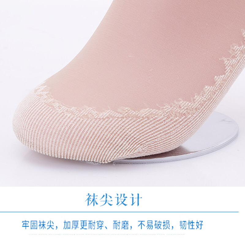 Cotton bottom velvet women's short stockings tube socks cotton sweat-absorbent anti-slip bottom anti-hook silk spring and autumn flesh color massage socks