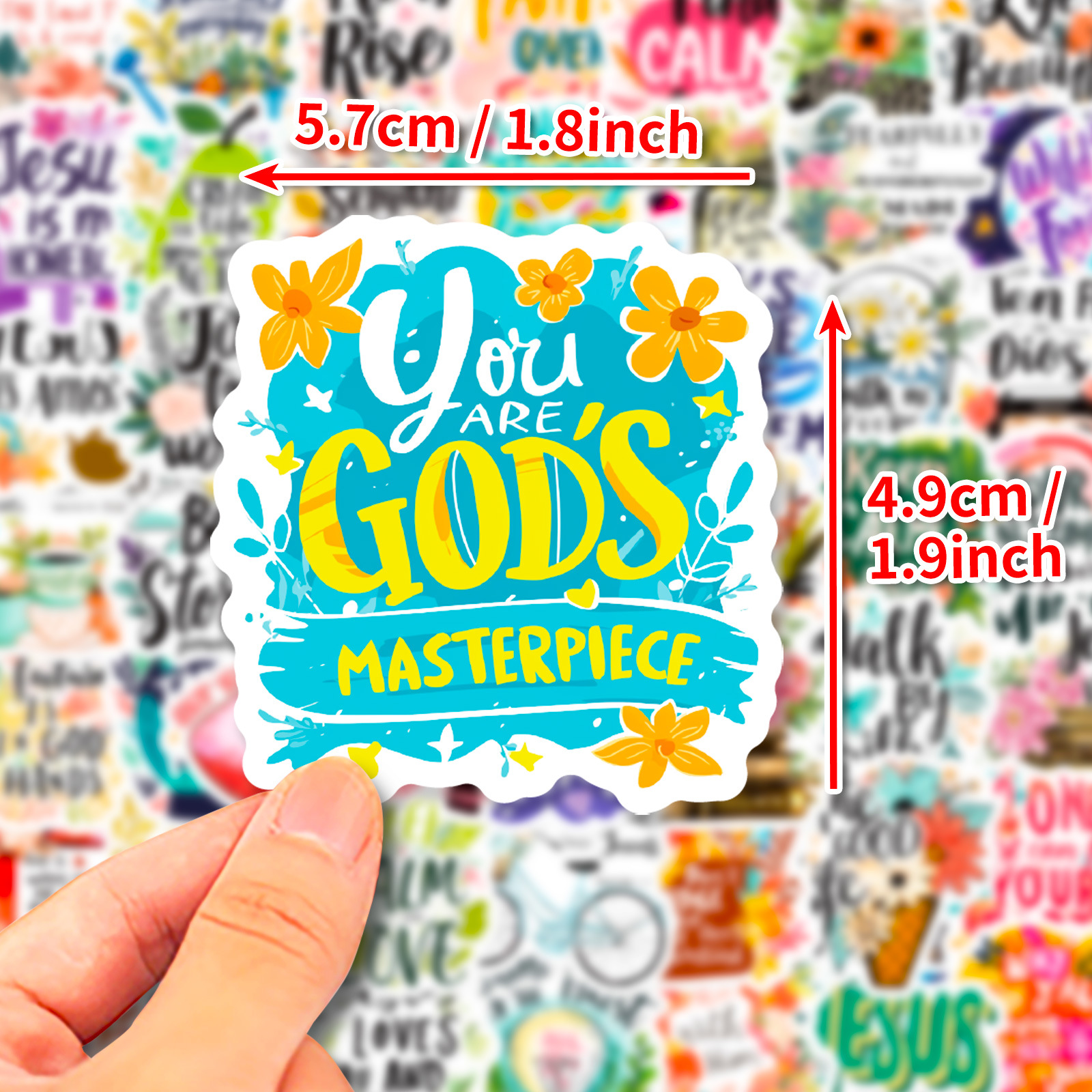 50 Sheds Retro Bible Graffiti Stickers Water Cup Luggage Guitar Scooter Outdoor Waterproof Decorative Text Stickers