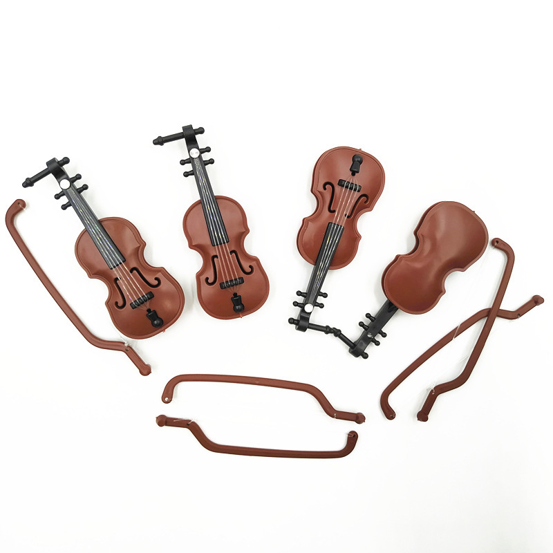 Christmas toy simulation violin mini model doll house scene dollhouse pocket play house decoration