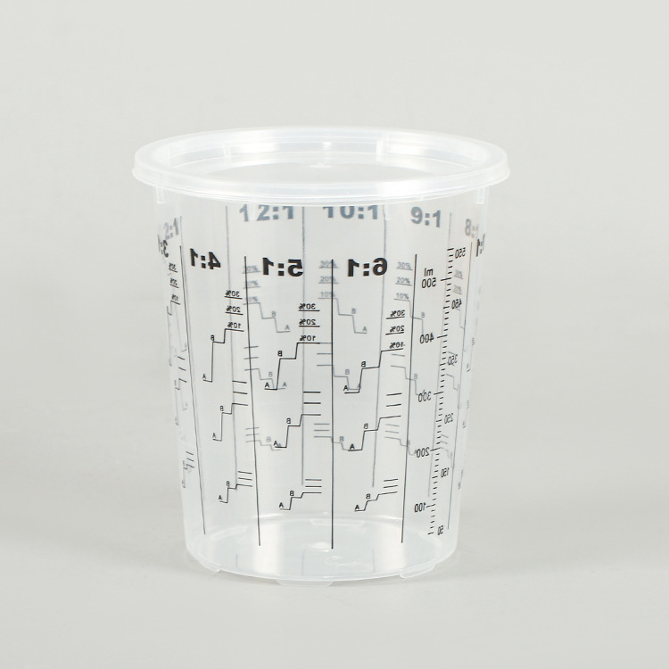 Factory Supply Disposable Transparent Cup Sealed with Scale and Lid Food Grade Transparent Plastic Cup