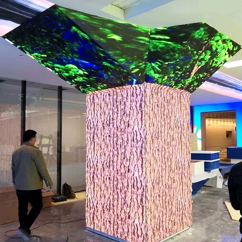 led special-shaped screen flexible screen soft module high-definition curved screen led display full-color special-shaped display circular screen