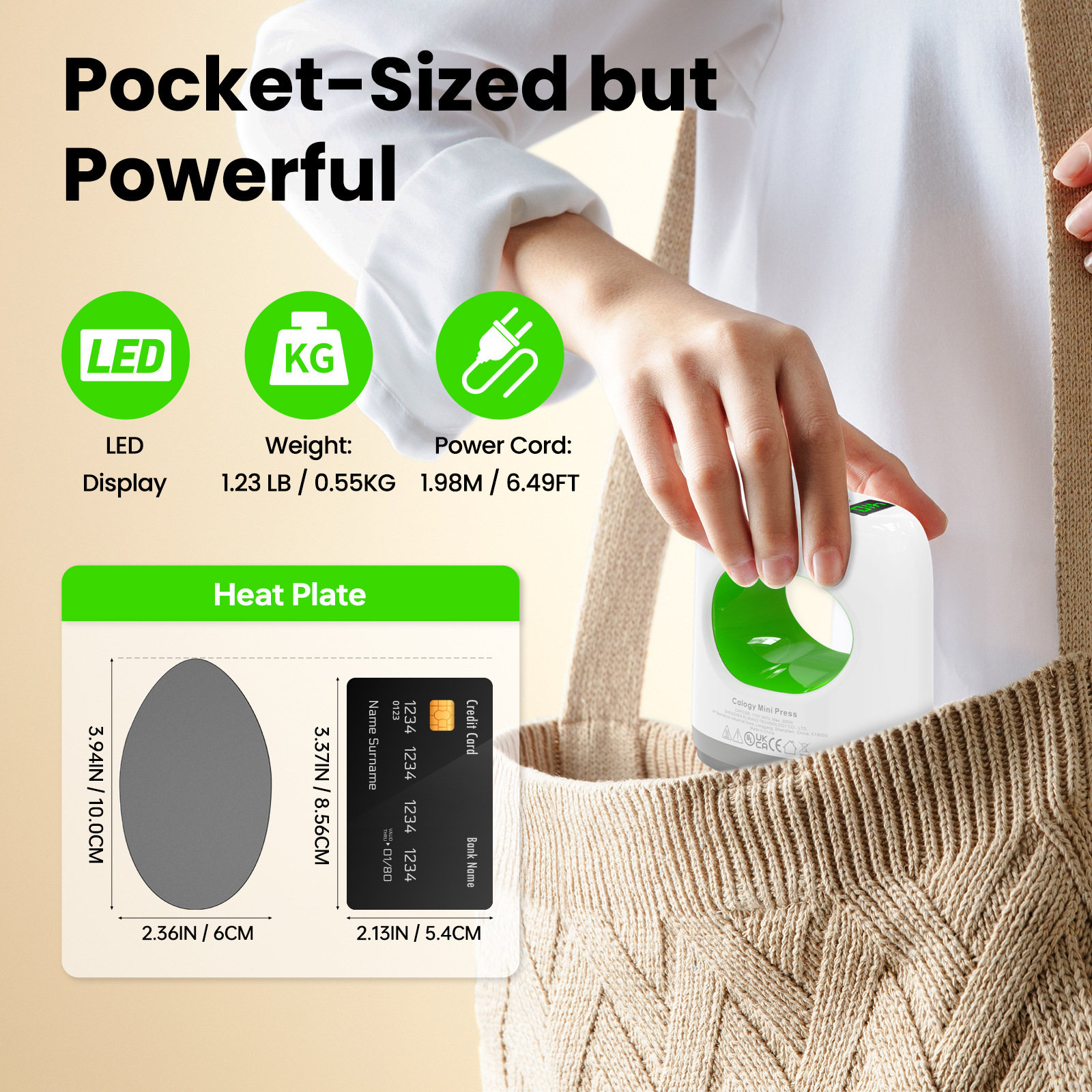 Mini Heat Transfer Machine, Convenient Handheld Iron, Small Heat Transfer Machine, 4-Speed Temperature Control T-Shirt Printing Heat Transfer Machine