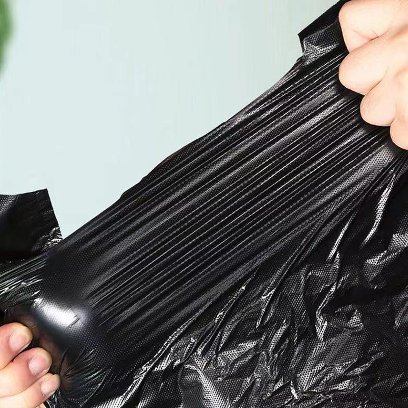Black Garbage Bag Household Vest-Style Garbage Bag Satchel Thickeneded Garbage Bag Large Disposable Plastic Bag