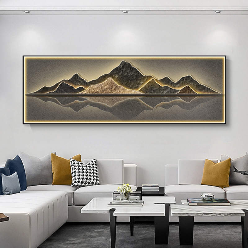 Modern Crystal Porcelain Living Room Decorative Painting Aluminum Alloy Frame Study Bedroom Sofa Background Wall Jinshan 70200