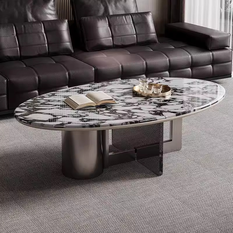 Marble Coffee Table Living Room Small Apartment Home Acrylic Coffee Table 2025 New High-end Light Luxury Coffee Table
