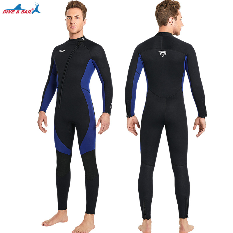 Cross-border new 3mm diving suit men's one-piece warm surfing diving suit women's long sleeve cold-proof snorkeling winter swimming suit
