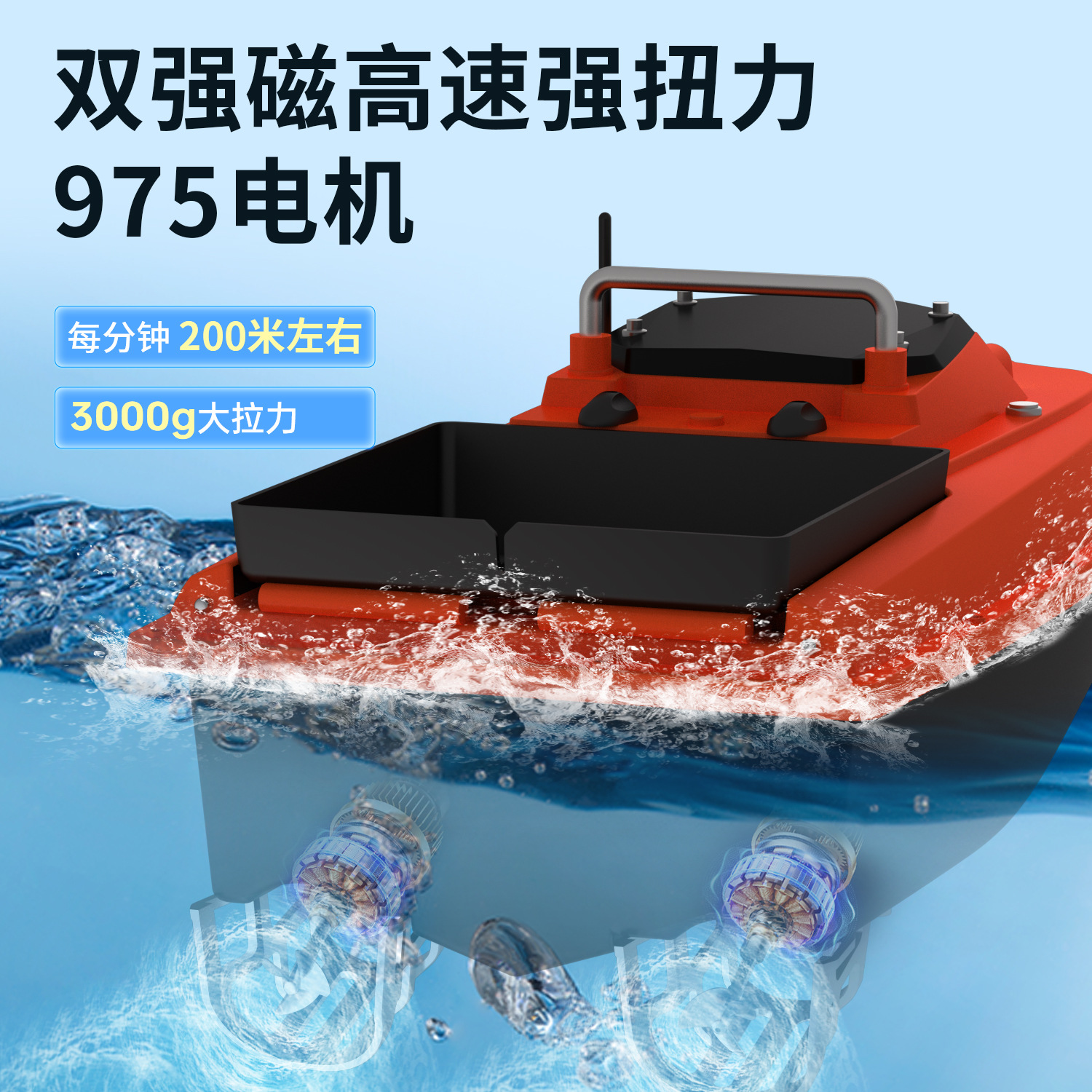 Cross-border explosions new 12-volt large-scale high-speed high-horsepower nest net boat dual antenna automatic decoupling nest boat