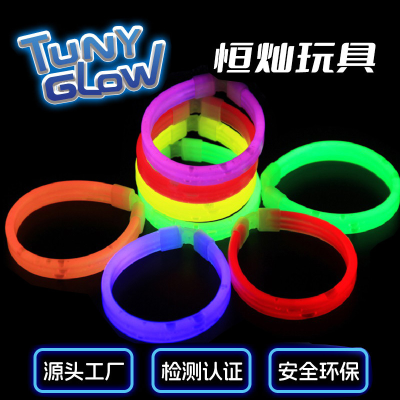 Светящийся браслет тройной печати LOGO одноразовые производители оптовая продажа широкий браслет флуоресцентная игрушка светящийся браслет