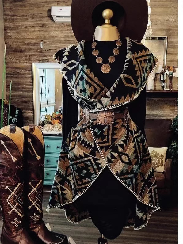 2024 Cross-border Autumn and Winter Women Indian All-match Ethnic Style Shawl Imitation Wool Shawl Travel Out