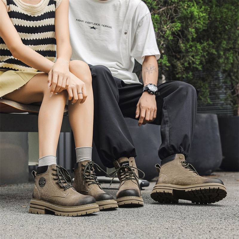 2360 British Martin Boots for Men, Autumn and Winter Style, with Added Cotton and Thickened for Winter, Retro Versatile Thick-Soled Outdoor Women's Boots