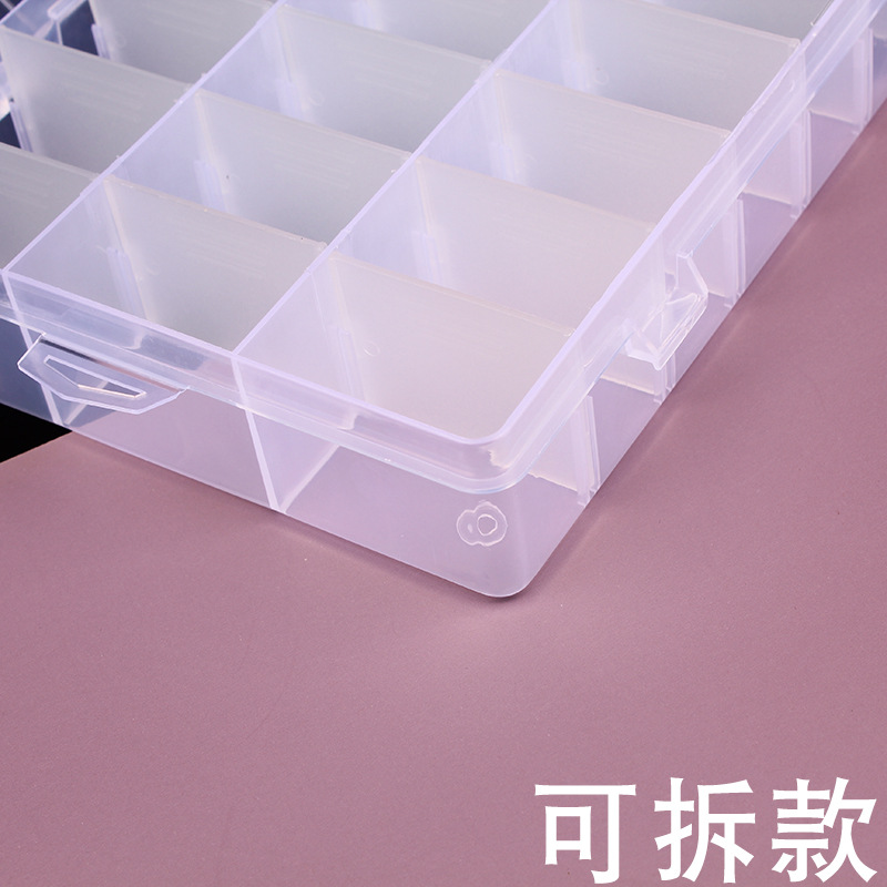 Fixed Card Slot 24-Grids Storage Box Parts Classification Transparent Plastic Box Small Accessories Box Jewelry Beaded Packaging Box