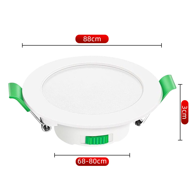 Three-gear dial downlight three-color dimming downlight 7W cross-border hot-selling CE certification embedded anti-glare downlight