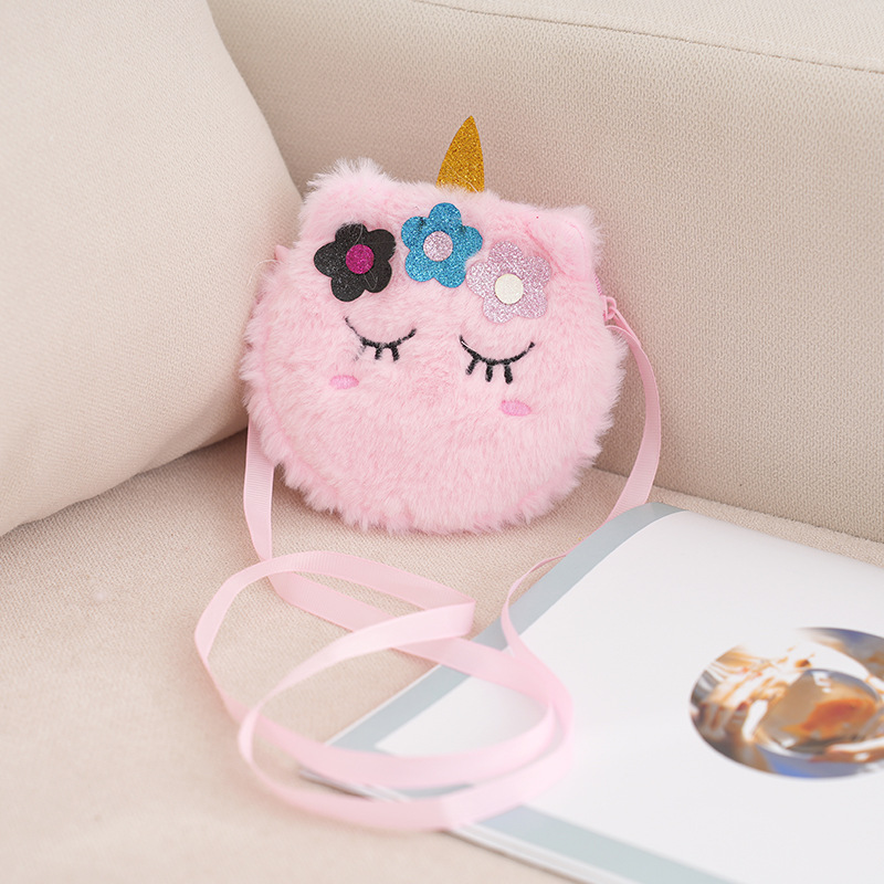 Cross-Border Unicorn Plush Unicorn Coin Purse Kidsren's Crossbody Bag Women's Cosmetics Bag Shoulder Bag