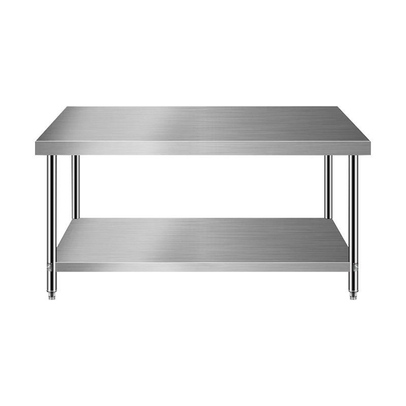 304 Thickeneded Stainless Steel Workbench, Special Operating Table for Canteen and Restaurant Kitchen, Chopping Board, Vegetable Cutting Table, Double-Layer Storage