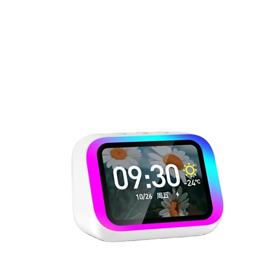 Cross-Border Ai Smart Bluetooth Audio Voice Remote Control with Display, Good Appearance and Good Sound Quality, Smart Clock Speaker