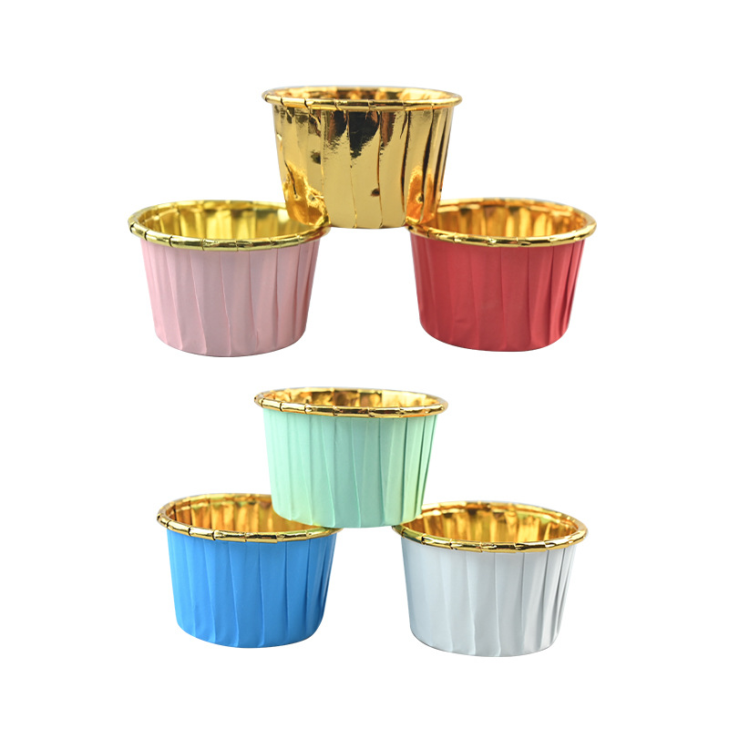 Large Curl Cup Thickened Gold and Silver Cake Paper Cup Lacquer Mafen Baking Tools High Temperature Resistant Oil Proof Mafen Cup