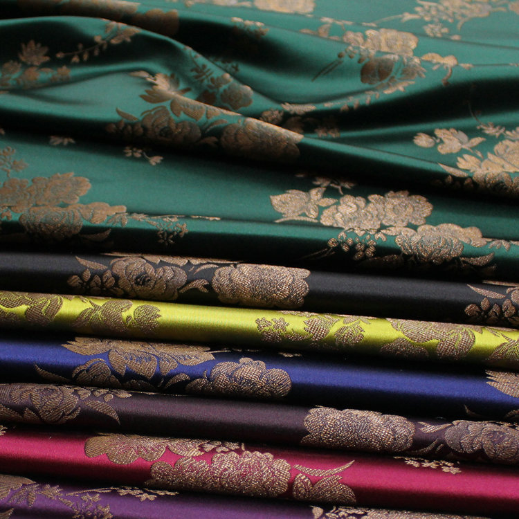 Chinese style cheongsam cotton-padded jacket Mongolian gown Xizang gown stage Film and Television clothing fabric jacquard brocade silk fabric