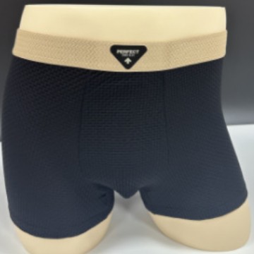 Cross-Border Men's Ice Silk Underwear Mesh Jacquard Comfortable Breathable Sports Boxer Briefs Solid Color Retro Boxer Briefs for Men