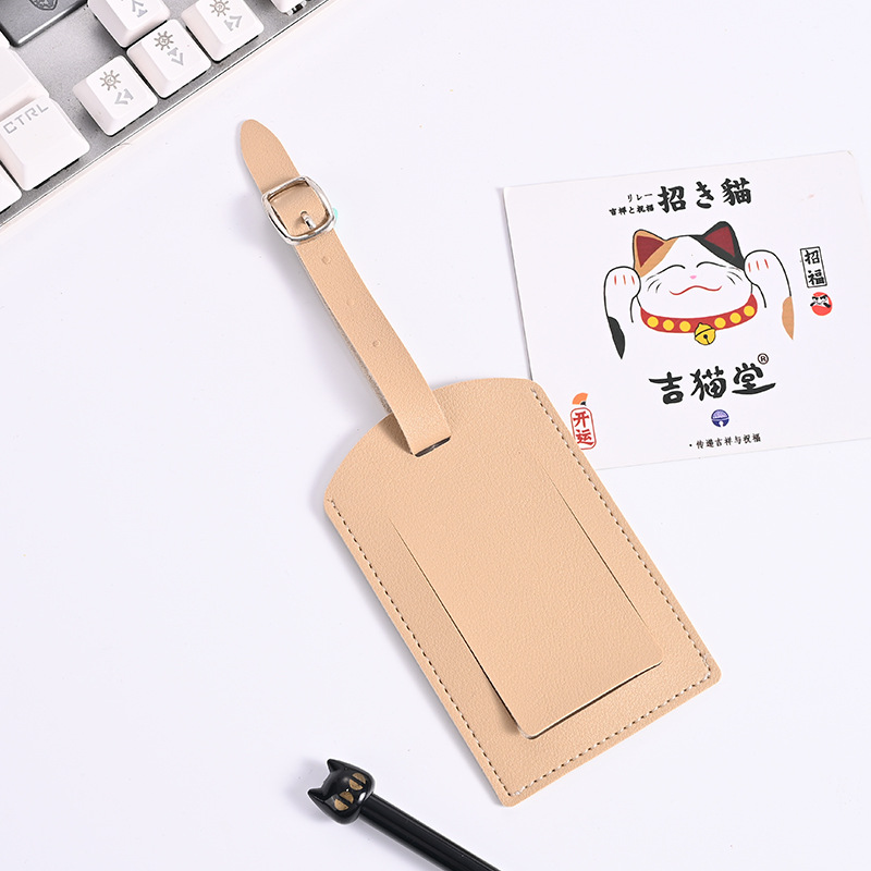 pu leather luggage tag custom suitcase information identification tag check-in luggage tag anti-loss travel tag