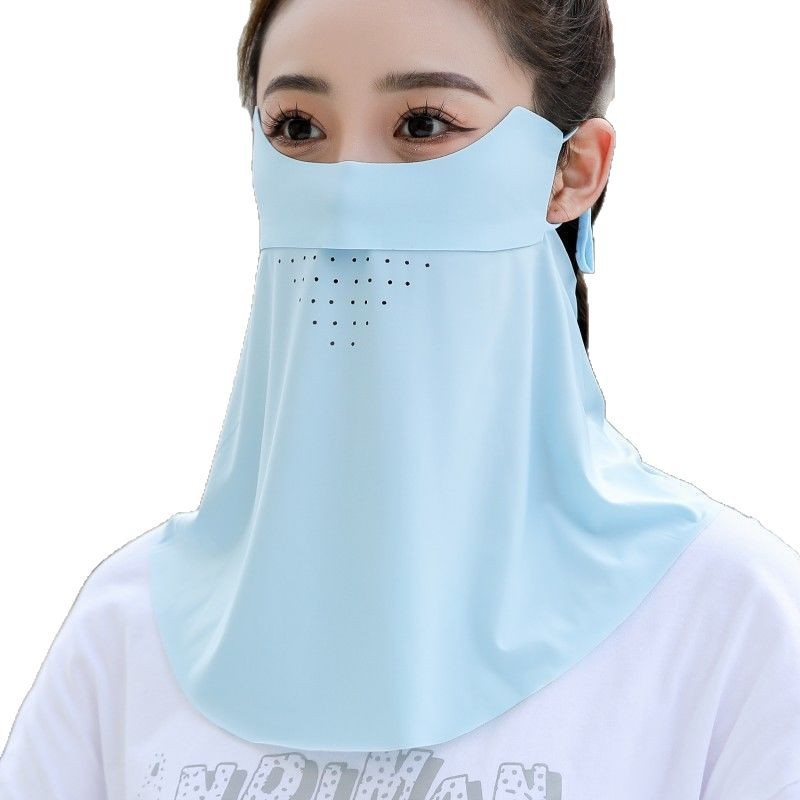 Seamless Sunscreen Mask to Cover Face, Women's Summer Neck Protection, All-In-One Anti-Uv Breathable Full Face Mask, Sunshade and Windproof