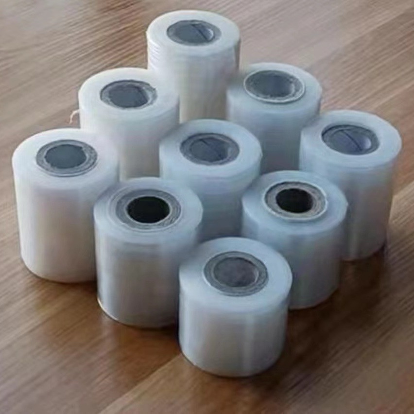 pe small roll wrapping film packaging film plastic thickened industrial cling film transparent self-adhesive protective stretch film