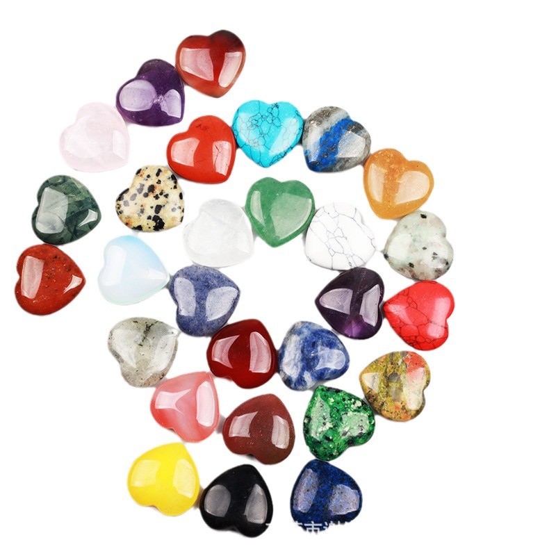 Cross-border explosions natural crystal 20mm heart-shaped love natural stone ornaments gem wholesale crystal stone jewelry
