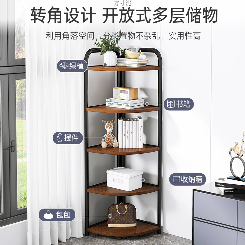 Corner Cabinet Floor-standing Corner Storage Rack Wall Corner Cabinet Living Room Storage Rack Triangle Multi-layer Bookshelf Bedroom Wall Corner Cabinet
