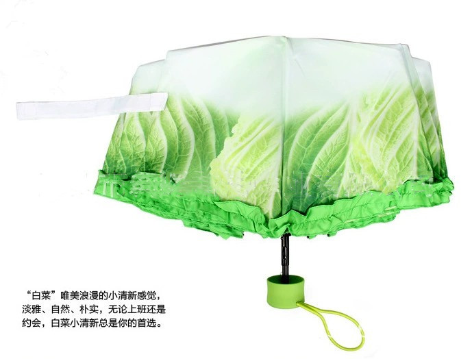 30% Fold Creative Umbrella Cabbage Umbrella UV Resistant Small Fresh Design Ultra Light Folding Umbrella Photo Fashion Beautiful Umbrella