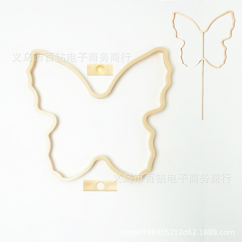 Lantern Pole Punched Bamboo Circle DIY Rabbit Lantern Lantern Double Hole Plastic Circle Lantern Lion Awakening Fan Frame Wind Chime