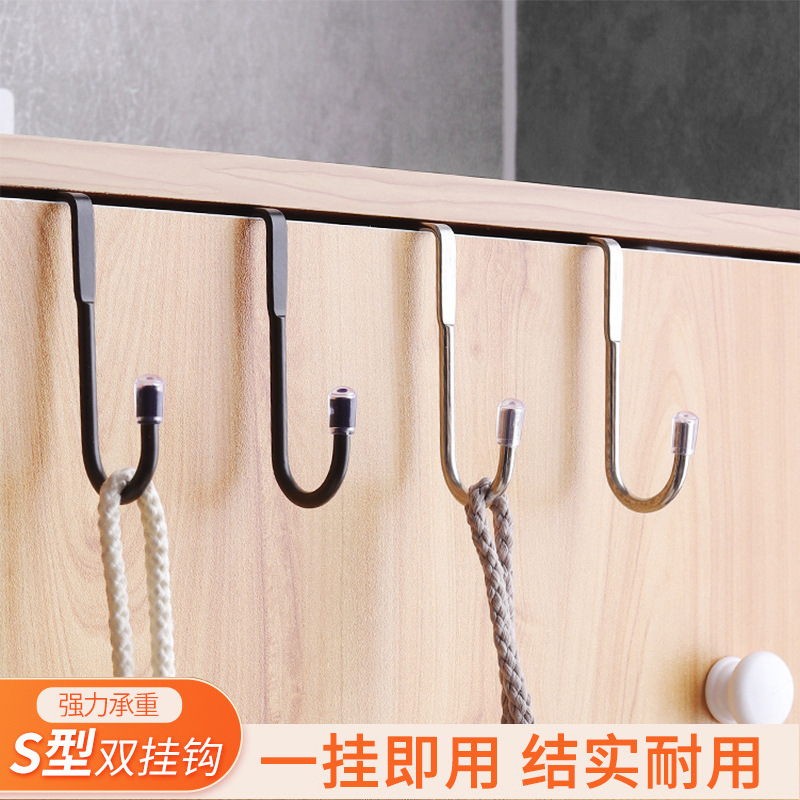 Крючок для двери прикроватного шкафа из нержавеющей стали, двойной крючок для одежды, крючок для ванной и кухни