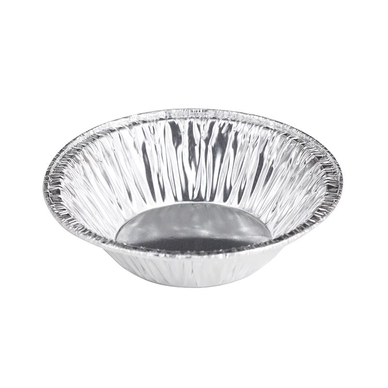 Disposable tin foil aluminum foil egg tart holder egg tart mold round 100 oven household baking tool base holder