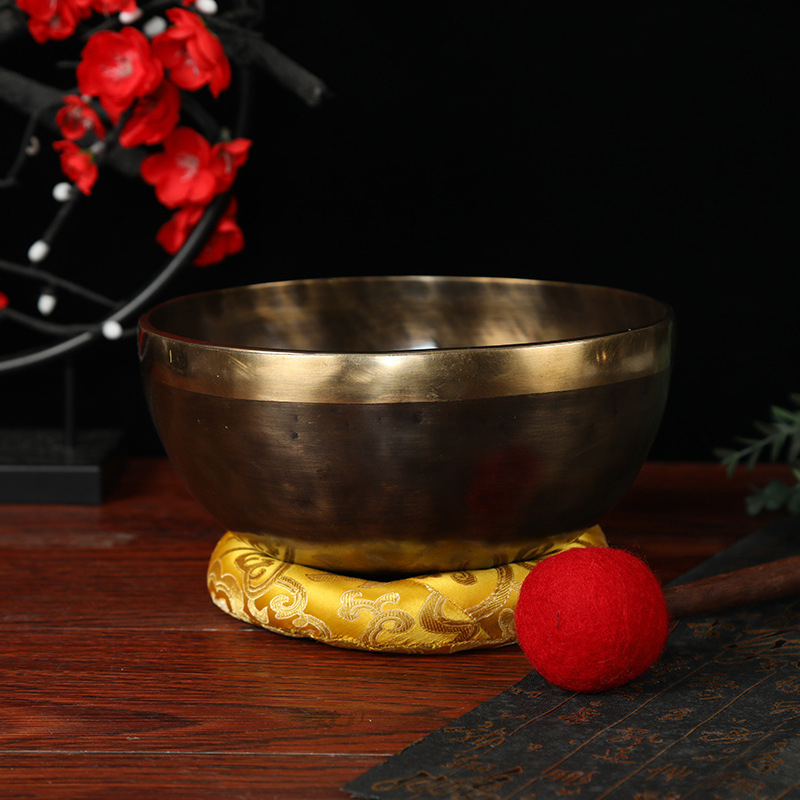 Psalting Bowl Nepal Handmade Bowl Tone Bowl Tone Therapy Meditation Meditation Tone Pot Copper Bowl Star Flower Bowl Buddhist Tone Bowl Copper