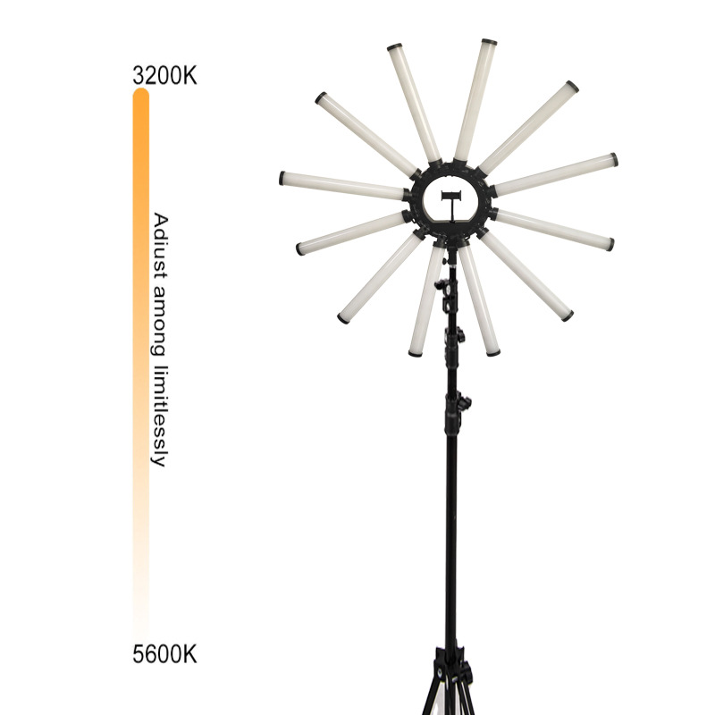 54.0inch W High Power 12 Tube LED Live Light Foldableable 12 Arm Light 12 Claw Light Photography Beauty Live Light