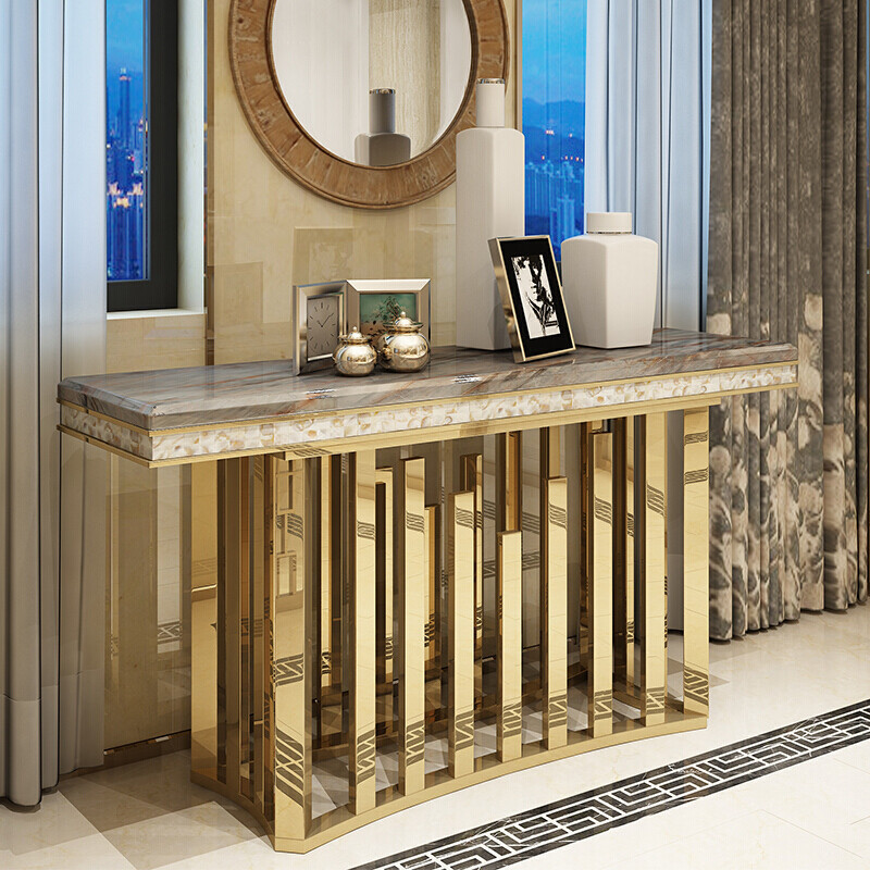 Modern Light Luxury Entrance Table Marble Entrance Table Wall Corridor Corridor Narrow Entrance Cabinet Creative Rock Plate End View Table