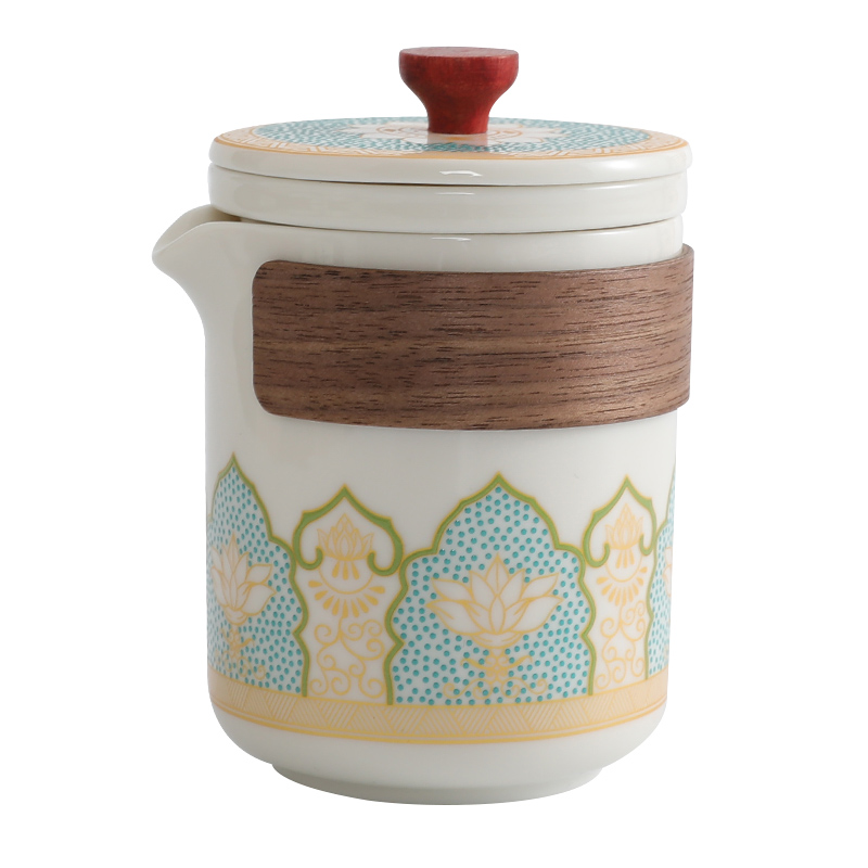 Travel Tea Set Outdoor Portable Ceramic Quick Cup One Pot Four Cups Office Teapot Tea Drinking White Porcelain