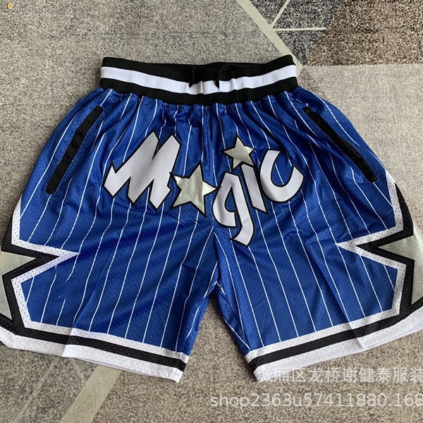 Foreign Trade Pants Wholesale Warriors Lakers 76ers Heat Raptors Magic Pocket Dense Embroidered Shorts Retro Basketball Pants Tide