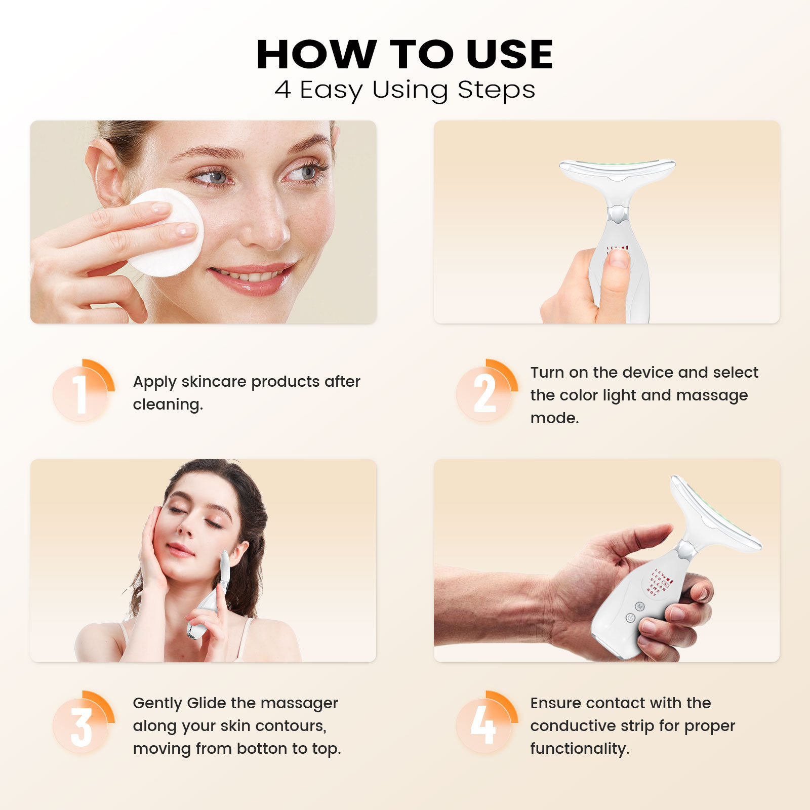 Household Neck Beauty Instrument Lifting and Tightening Neck Photon Rejuvenation Facial Introduction Massage Instrument Source Factory Direct Sale