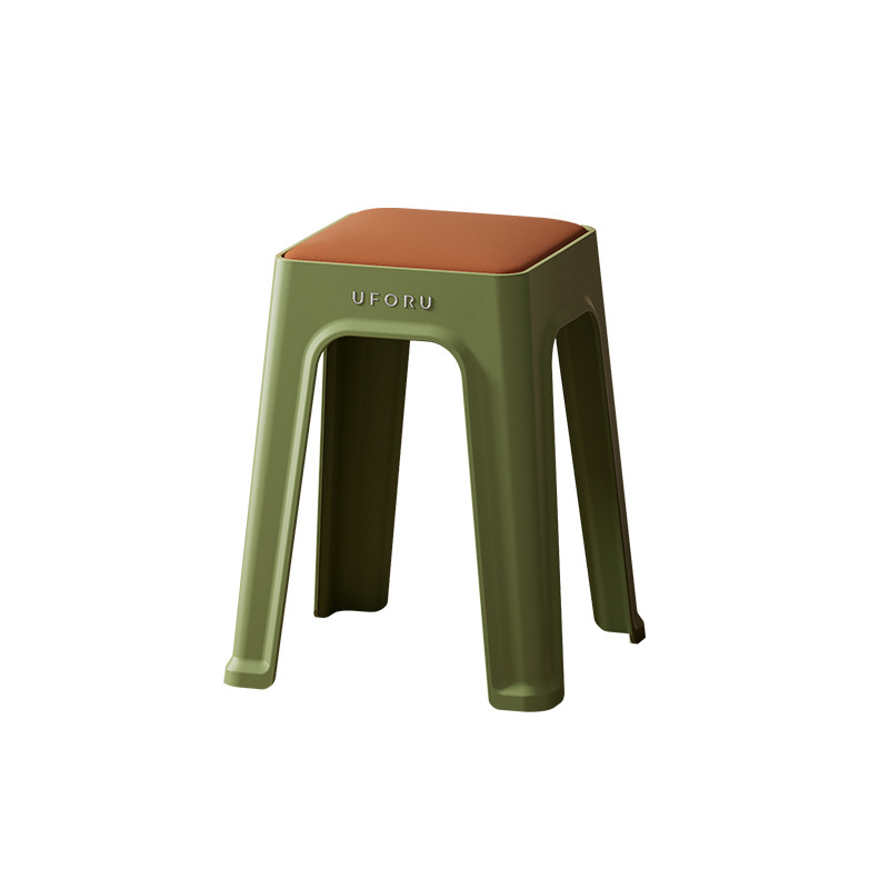 Stackable Stools for Home Living Room Kitchen Dining Table Square Stools Soft Package Thickened with Anti-Slip Mat Wholesale Plastic High Stools
