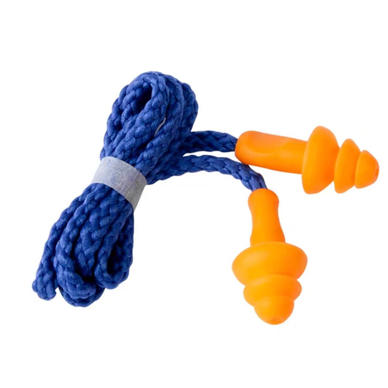 2025 manufacturers wholesale with thread cotton rope earplugs Christmas tree earplugs silicone protection industrial anti-noise earplugs wholesale