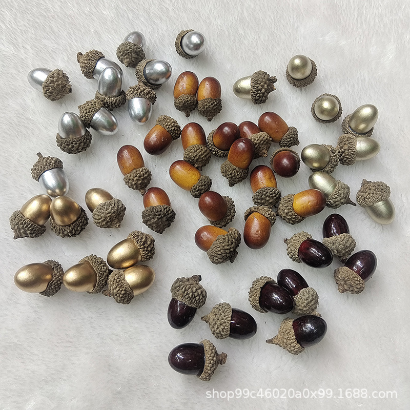 Simulated Acorn Champagne Gold Foam Acorn Red Acorn Simulated Fake Acorn Christmas Christmas Decoration Original Color Acorn