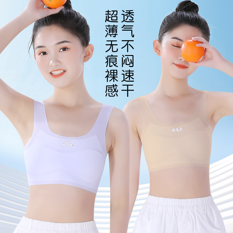 Children's Underwear Development Stage Primary School Girl's Small Vest 10-year-old Children's 12-year-old Girls One-stage Girls' Bra Summer
