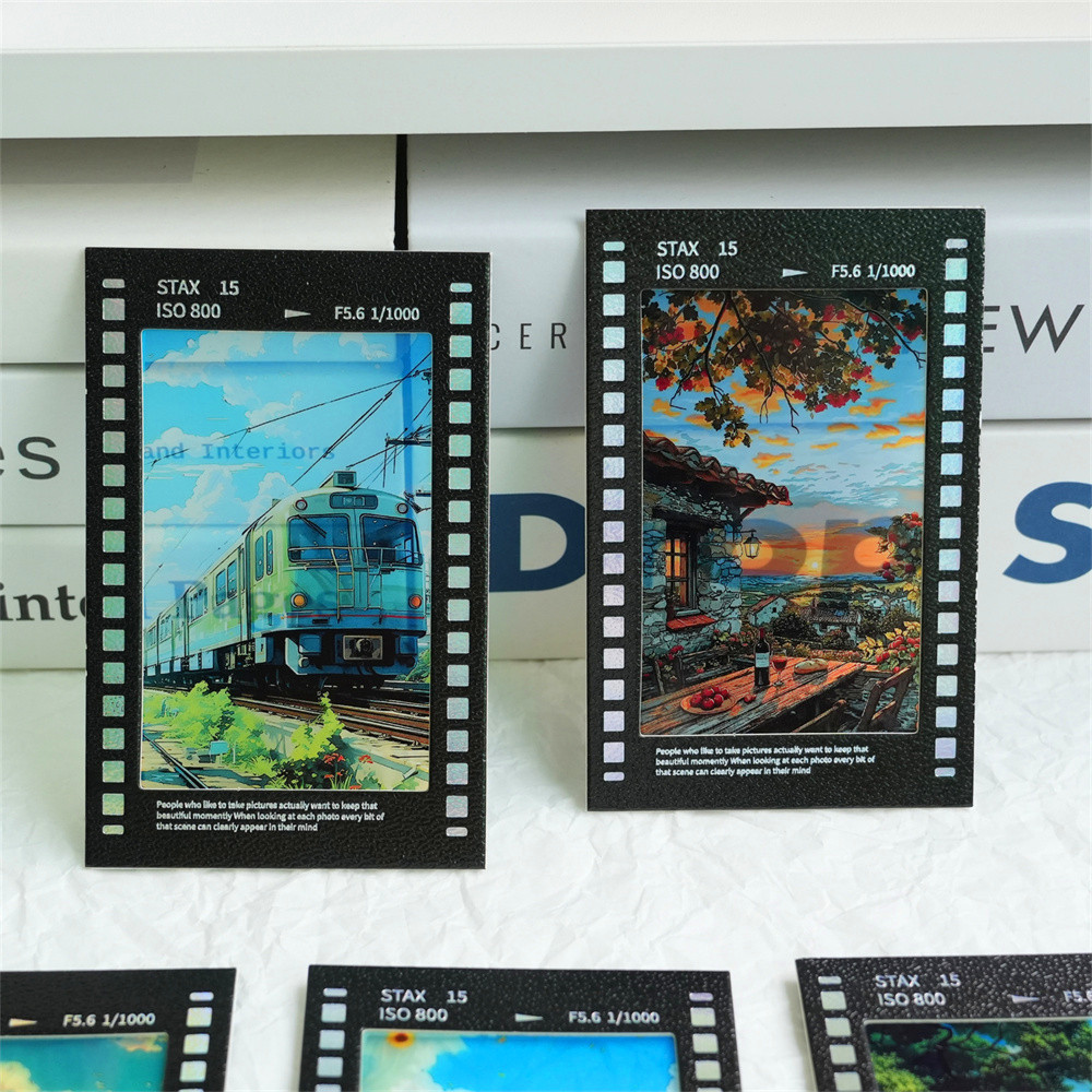 3 дюйма Иньсяохуншу Свет и тень Обратный фильм Цветной фильм Звездная охота Фильм рамка Черная рамка с клеевой основой