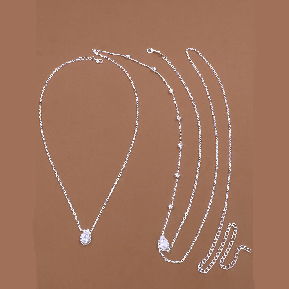 European and American Explosive Zircon Back Chain Bridal Wedding Dress Fashion Light Luxury Necklace Back Chain Integrated Body Chain All-match High-grade