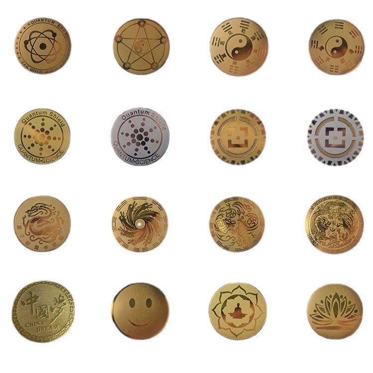 Pattern creative formulation negative ion far infrared energy graphene germanium stone quantization anti-wave frequency radiation energy mobile phone stickers