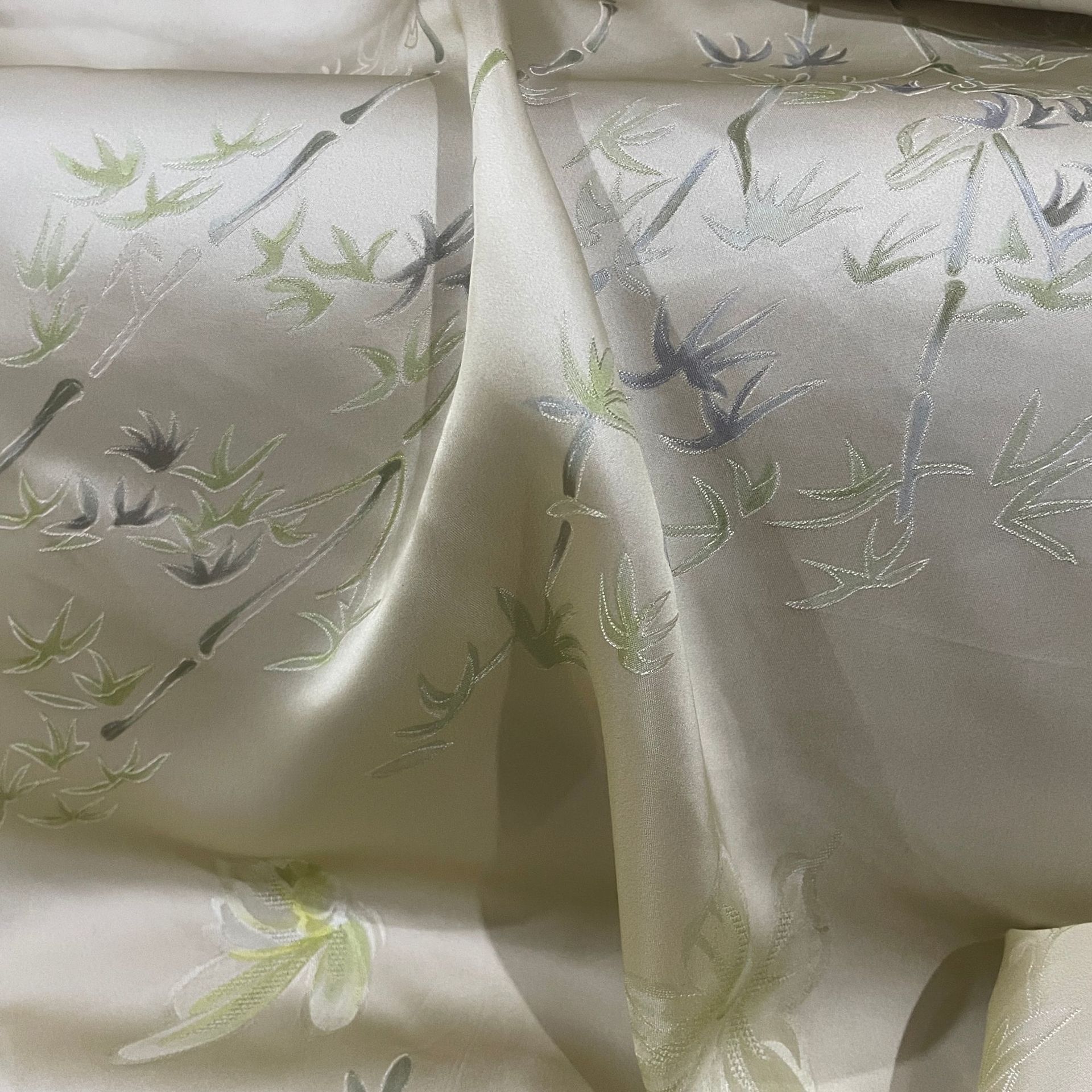 Rayon Fragrant Cloud Yarn Jacquard Fabric Craft Fabric New Chinoiserie Rayon Bamboo Print Dress Cheongsam Fabric